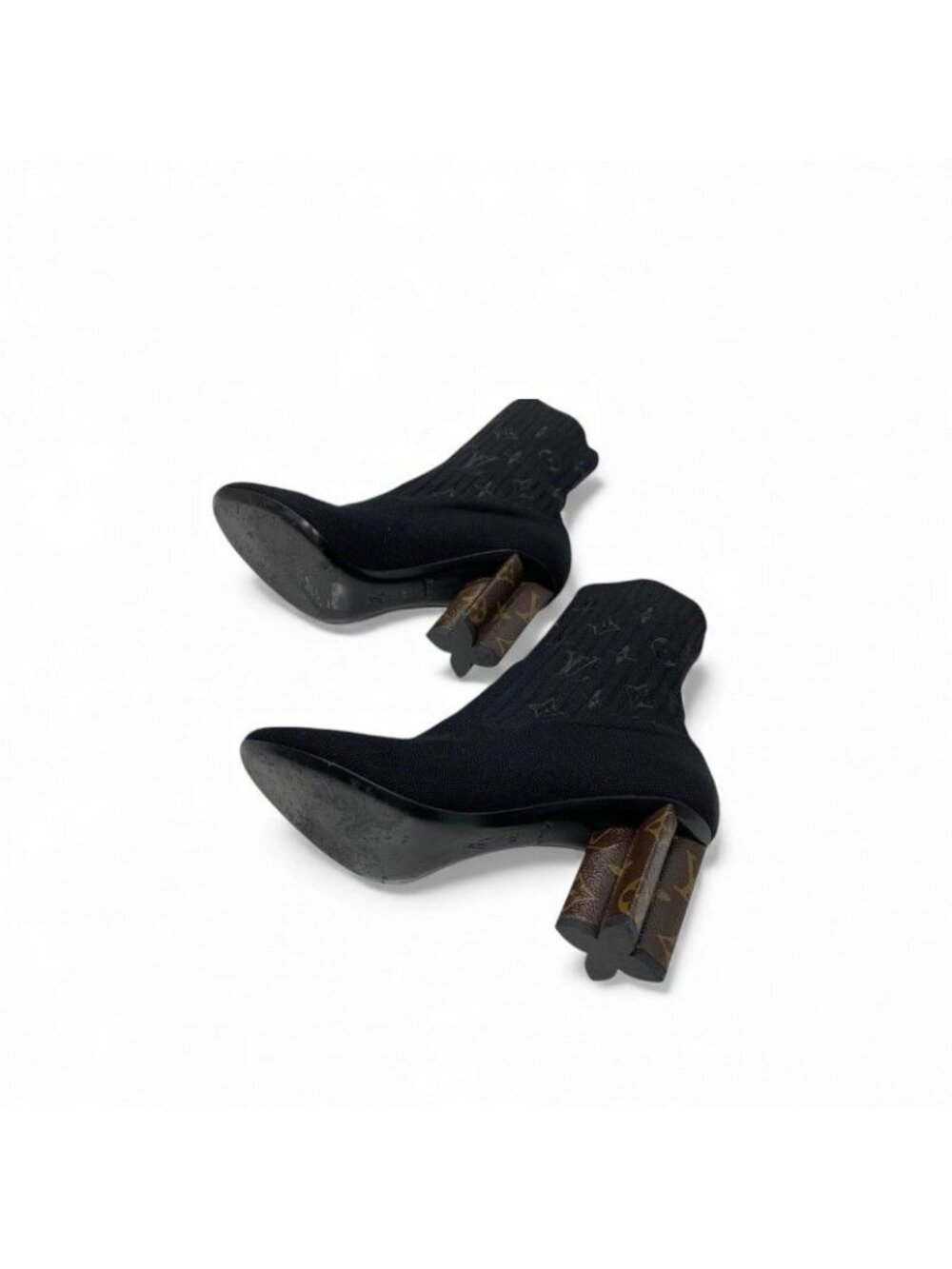 Louis Vuitton Silhouette Line Monogram Boots Short Shoes Fabric Leather - Picture 6 of 9